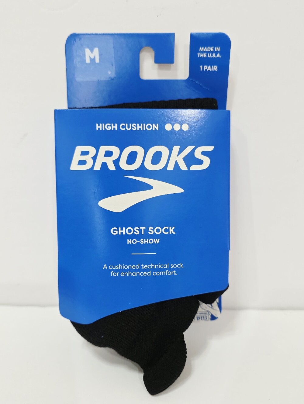 Brooks BLACK M MEDIUM Ghost Sock No-Show Unisex Women 7-9.5 Size Men 6-8.5 New